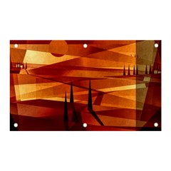 Illustration Golden Tuscany Brown Orange Banner And Sign 5  X 3 