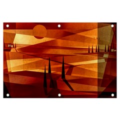 Illustration Golden Tuscany Brown Orange Banner And Sign 6  X 4 