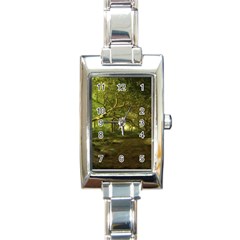 Nature Greenforest Trees Tree Landscape Rectangle Italian Charm Watch by Wegoenart