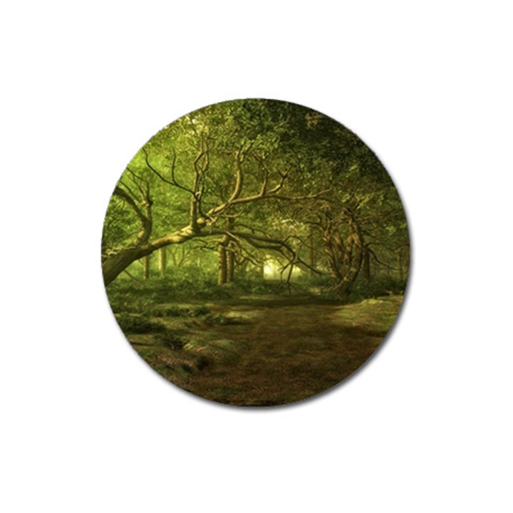 Nature Greenforest Trees Tree Landscape Magnet 3  (Round)