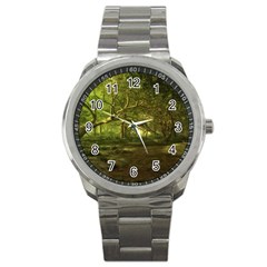 Nature Greenforest Trees Tree Landscape Sport Metal Watch by Wegoenart