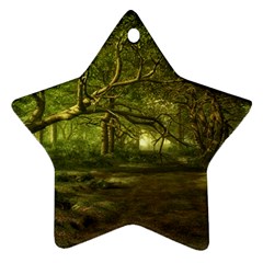 Nature Greenforest Trees Tree Landscape Star Ornament (two Sides) by Wegoenart