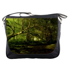 Nature Greenforest Trees Tree Landscape Messenger Bag by Wegoenart