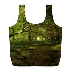 Nature Greenforest Trees Tree Landscape Full Print Recycle Bag (l) by Wegoenart