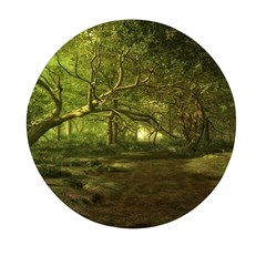 Nature Greenforest Trees Tree Landscape Mini Round Pill Box by Wegoenart