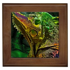 Chameleon Reptile Lizard Animal Framed Tile by Wegoenart