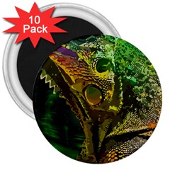 Chameleon Reptile Lizard Animal 3  Magnets (10 Pack)  by Wegoenart