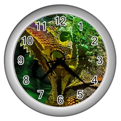 Chameleon Reptile Lizard Animal Wall Clock (silver) by Wegoenart