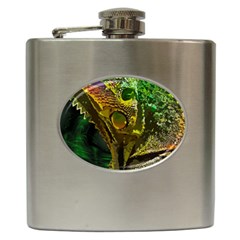 Chameleon Reptile Lizard Animal Hip Flask (6 Oz) by Wegoenart