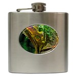 Chameleon Reptile Lizard Animal Hip Flask (6 oz) Front