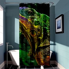 Chameleon Reptile Lizard Animal Shower Curtain 36  X 72  (stall)  by Wegoenart