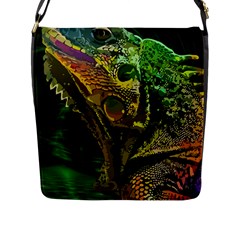 Chameleon Reptile Lizard Animal Flap Closure Messenger Bag (l) by Wegoenart