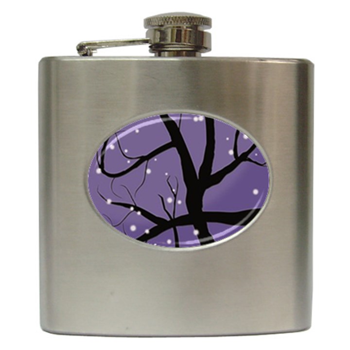 Moon Night Fantasy Dark Love Hip Flask (6 oz)