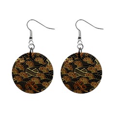 Oriental Traditional Seamless Pattern Mini Button Earrings by Wegoenart