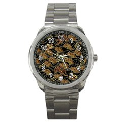 Oriental Traditional Seamless Pattern Sport Metal Watch by Wegoenart