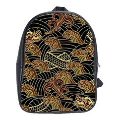 Oriental Traditional Seamless Pattern School Bag (xl) by Wegoenart