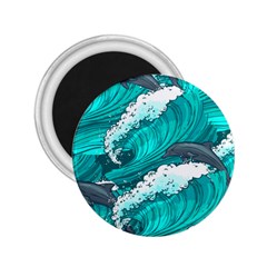 Sea Waves Seamless Pattern 2.25  Magnets