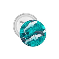 Sea Waves Seamless Pattern 1.75  Buttons