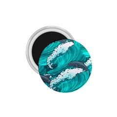 Sea Waves Seamless Pattern 1.75  Magnets