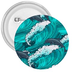 Sea Waves Seamless Pattern 3  Buttons