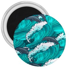 Sea Waves Seamless Pattern 3  Magnets