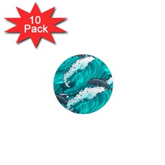 Sea Waves Seamless Pattern 1  Mini Magnet (10 pack) 