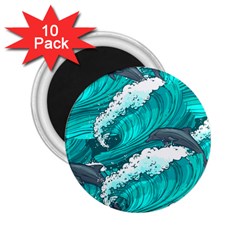 Sea Waves Seamless Pattern 2.25  Magnets (10 pack) 