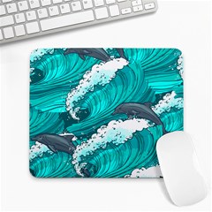 Sea Waves Seamless Pattern Large Mousepads