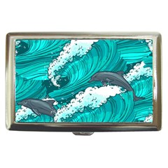 Sea Waves Seamless Pattern Cigarette Money Case