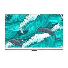 Sea Waves Seamless Pattern Business Card Holder