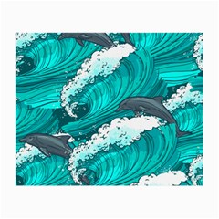 Sea Waves Seamless Pattern Small Glasses Cloth