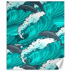 Sea Waves Seamless Pattern Canvas 8  x 10 