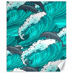 Sea Waves Seamless Pattern Canvas 20  x 24 