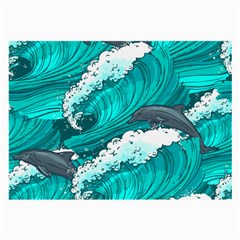 Sea Waves Seamless Pattern Large Glasses Cloth (2 Sides)