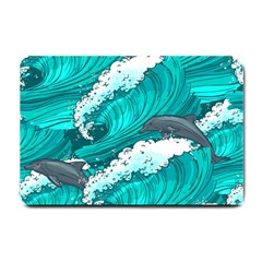 Sea Waves Seamless Pattern Small Doormat 