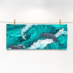 Sea Waves Seamless Pattern Hand Towel