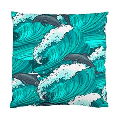 Sea Waves Seamless Pattern Standard Cushion Case (Two Sides)