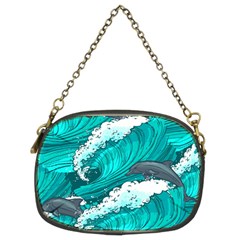 Sea Waves Seamless Pattern Chain Purse (Two Sides)