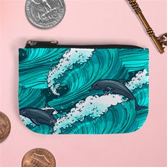 Sea Waves Seamless Pattern Mini Coin Purse