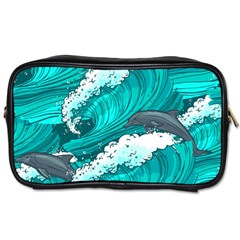 Sea Waves Seamless Pattern Toiletries Bag (One Side)