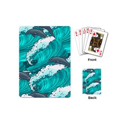 Sea Waves Seamless Pattern Playing Cards Single Design (mini) by Wegoenart