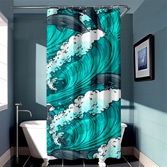 Sea Waves Seamless Pattern Shower Curtain 36  x 72  (Stall) 