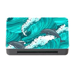 Sea Waves Seamless Pattern Memory Card Reader with CF