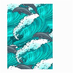 Sea Waves Seamless Pattern Small Garden Flag (Two Sides)