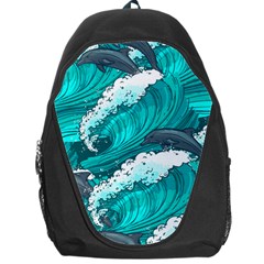 Sea Waves Seamless Pattern Backpack Bag