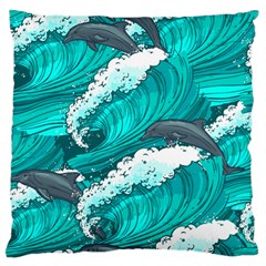 Sea Waves Seamless Pattern Standard Flano Cushion Case (two Sides) by Wegoenart