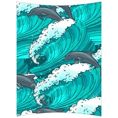 Sea Waves Seamless Pattern Back Support Cushion