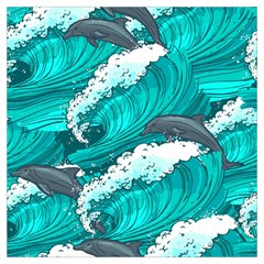 Sea Waves Seamless Pattern Lightweight Scarf 