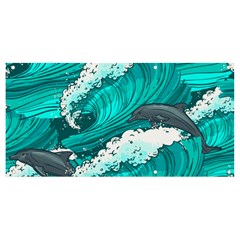 Sea Waves Seamless Pattern Banner and Sign 8  x 4 