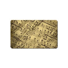 Vintage Background Music Nuts Sheet Music Magnet (name Card) by Wegoenart